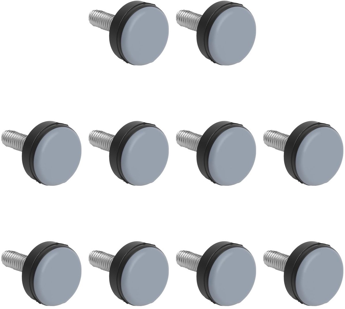 Dailygoods- Stelvoeten 10x - Nivelleringspoten - PTFE-glijders - Meubelpoten M6 - Verstelbaar - Robuust en duurzaam