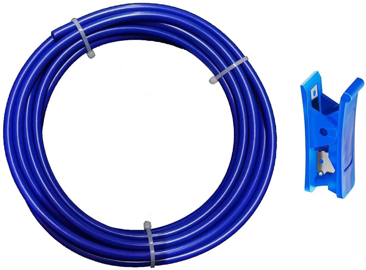 Dailygoods- Koelkastslang 10 meter - Voedselveilige Slang - Waterfilter Slang - Lekvrij - Push-Fit Technologie - Blauwe Slangsnijder - Waterslang