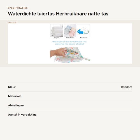 Wet Dry Cloth luiertassen *3, waterdichte natte tas, luiertas, neustassen voor baby's luiers, wasbare reistassen, met ritssluiting/polsband, S/M/L, drie maten, willekeurige kleuren van DALADA — afbeelding 4