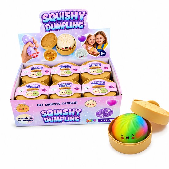 Jeppies® Squishy Dumplings – Stressbal - Fidget Toy – Rainbow kleuren