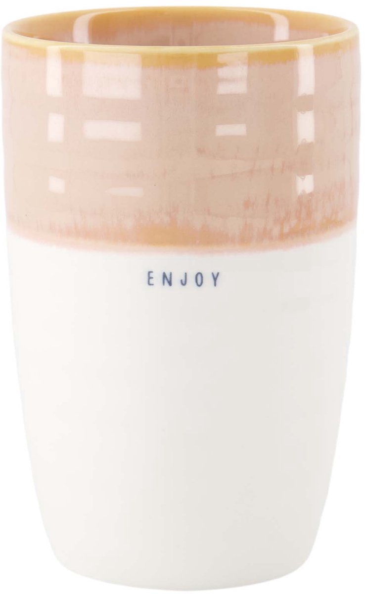 Zusss Mok L Enjoy Keramiek White / Pink