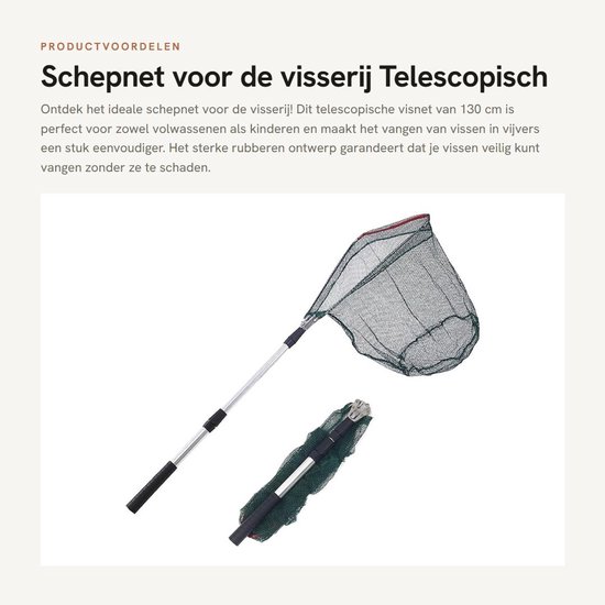 Dailygoods- Schepnet 130 cm - Telescoop - Rubber - Vijver - Visnet — afbeelding 4