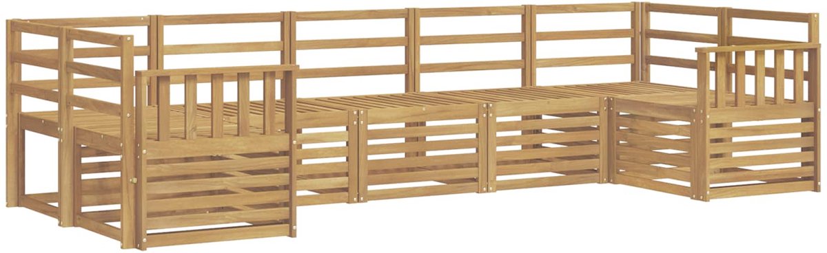 vidaXL Buiten - bank - set - 7 - st - 7-zits - Wit - Massief - Acacia - Hout