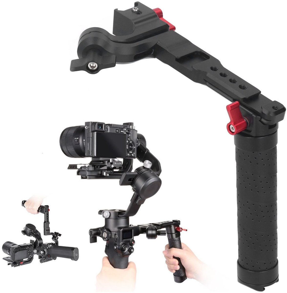 Dailygoods- Camerastabilisator Opvouwbaar - Verstelbare Slingerhandgreep - Gimbal-draaggreep - Meerdere Uitbreidingsinterfaces - Geschikt voor RS2/RS3 Mini