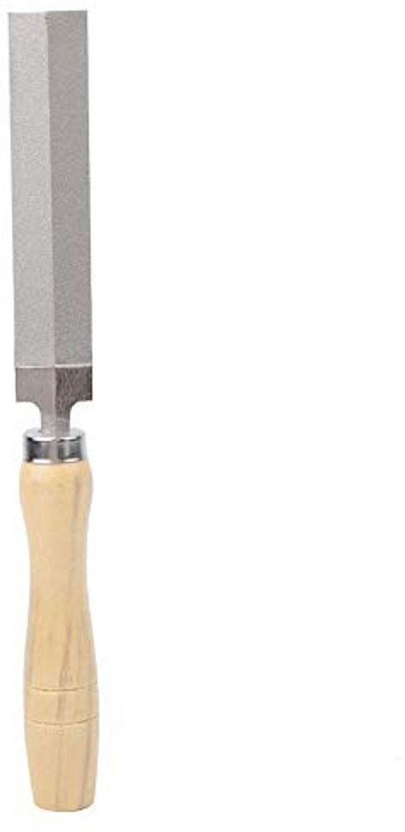 Dailygoods- Ruitvijl Diamant 100 mm - Houten Handvat - Scherp en Duurzaam - Polijsten - Houtbewerking - Tuingereedschap - Vijl