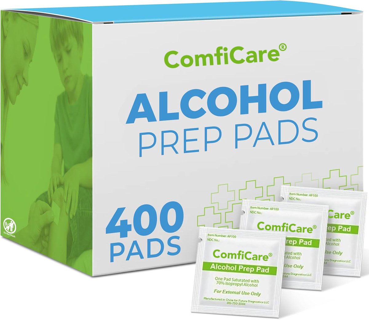 ComfiCare® Alcohol doekjes 400 stuks – Alcohol 70% - Voor ontvetting en reiniging – Alcohol pads - Alcoholdoekjes Individueel verpakt