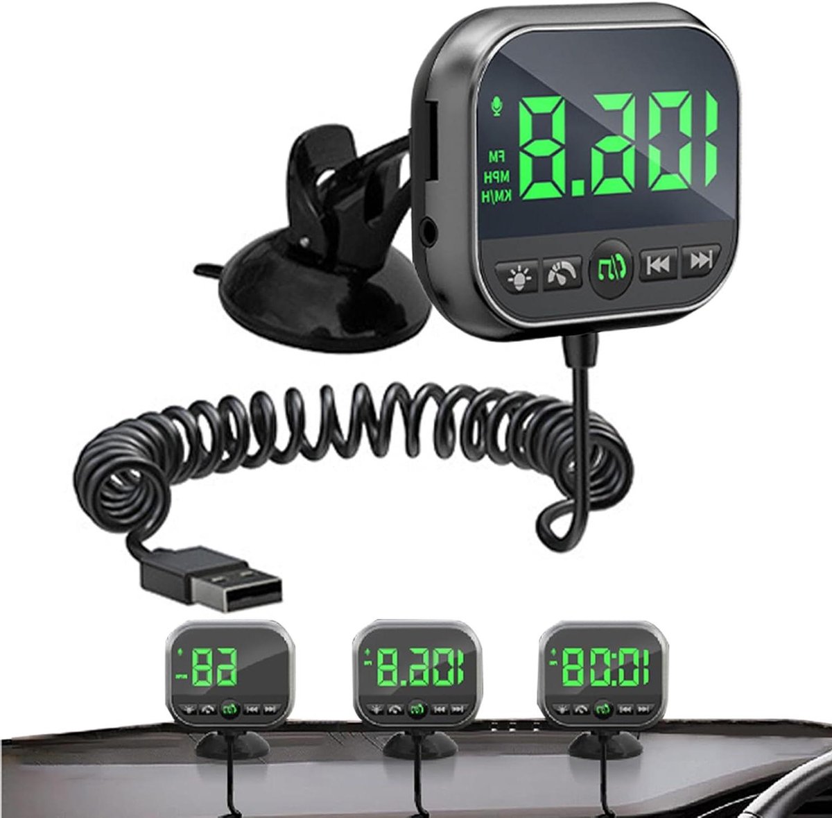 FM Zender - Auto Adapter - Muziek Streamen - Real-time Snelheid - Compact Ontwerp - Zwart