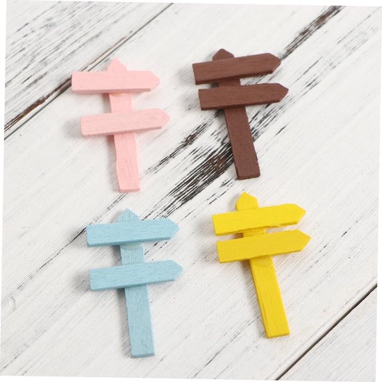 Houten Plantenlabels - Mini Wegwijzers - Tuin Etikettering - Fijne Ambachtelijke Vervaardiging - 30 Stuks - Diverse Kleuren — afbeelding 3