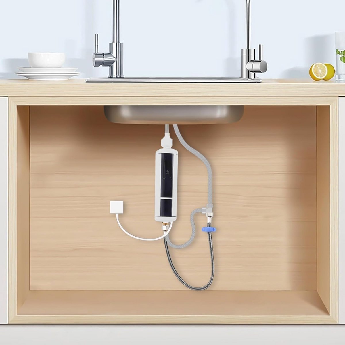 Elektrische Instant Boiler - Mini Boiler - Direct Heet Water - Instelbare Temperatuur - 7 x 7 x 217 cm