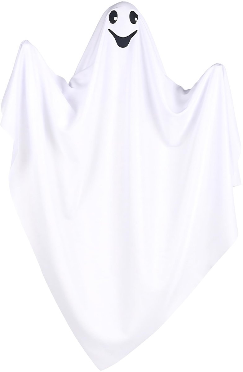 Dailygoods- Ghostdecoratie 50cm - Witte Halloween Hanger - Binnenplaats Decoratie - Tuin/Horror Sfeer - Kunststof/Stof - Spookhuis Effect - Spookdecoratie