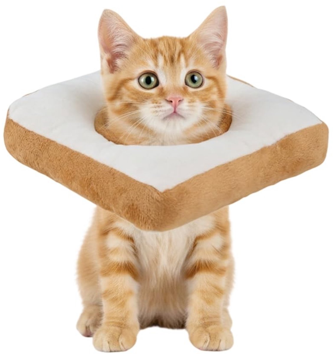 Dailygoods- Kattenhalsband Zacht Toastpatroon - Verstelbaar - Pluche - Huidvriendelijk - Voor Kleine/Middelgrote Honden - Comfortabel Ontwerp - Halsband