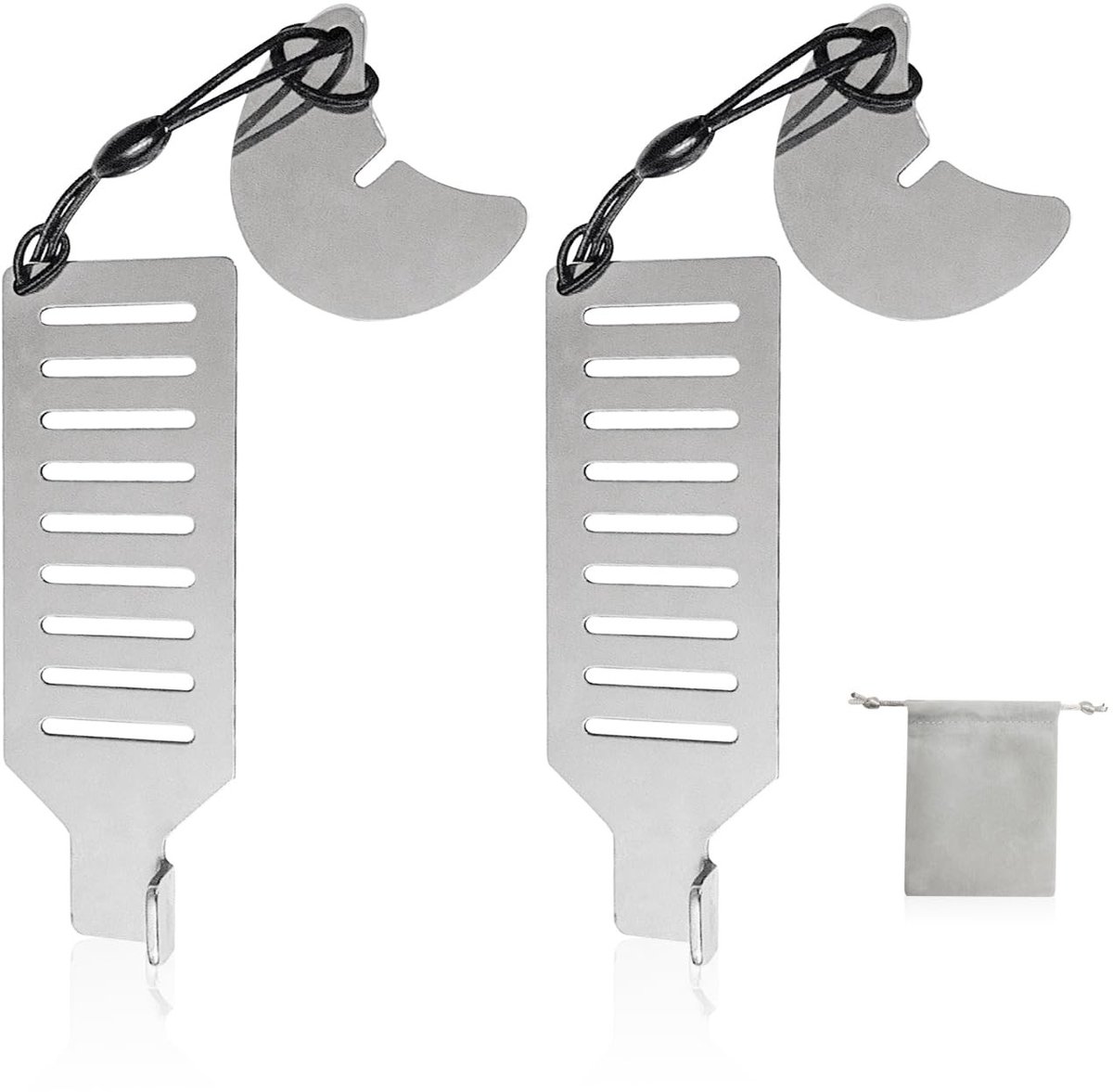 Dailygoods- Deurstoppers 2 Stuks - Roestvrij Staal - Deurstopper - Draagbaar - Extra Beveiliging - Inclusief Opbergtas - Deurbeschermer