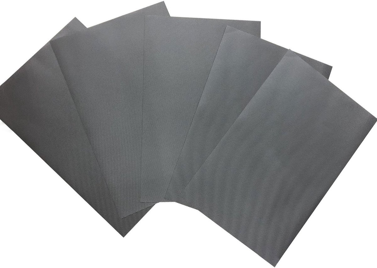 Dailygoods- Koelkastmatten 8-delig - Siliconen Plaatsmatten - Snijdbaar - Vochtabsorberend - 45 x 29 cm - Grijs - Koelkastonderleggers