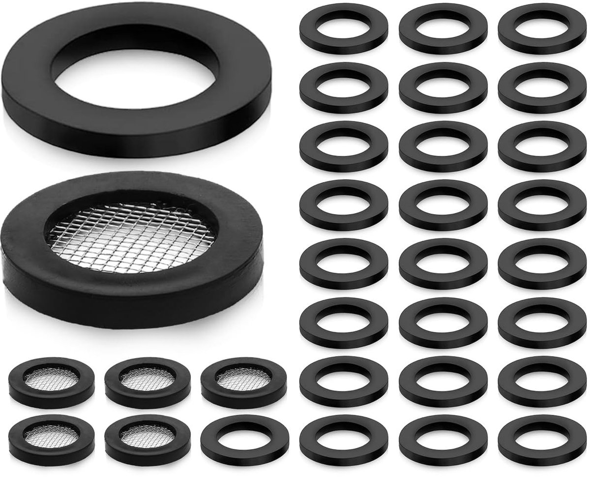 Dailygoods- Doucheslang Onderlegringen 30 Stuks - Rubber Afdichtingen 19 mm - Hoogwaardig Materiaal - Uitstekende Afdichtingsprestatie - Lekvrij - Duurzaam
