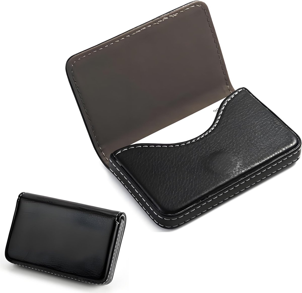 Dailygoods- Visitekaartjesetui Slank Design - PU-leer - Magnetische Sluiting - Zwart - Draagbaar - Bescherming tegen Vuil - Kaarthouder