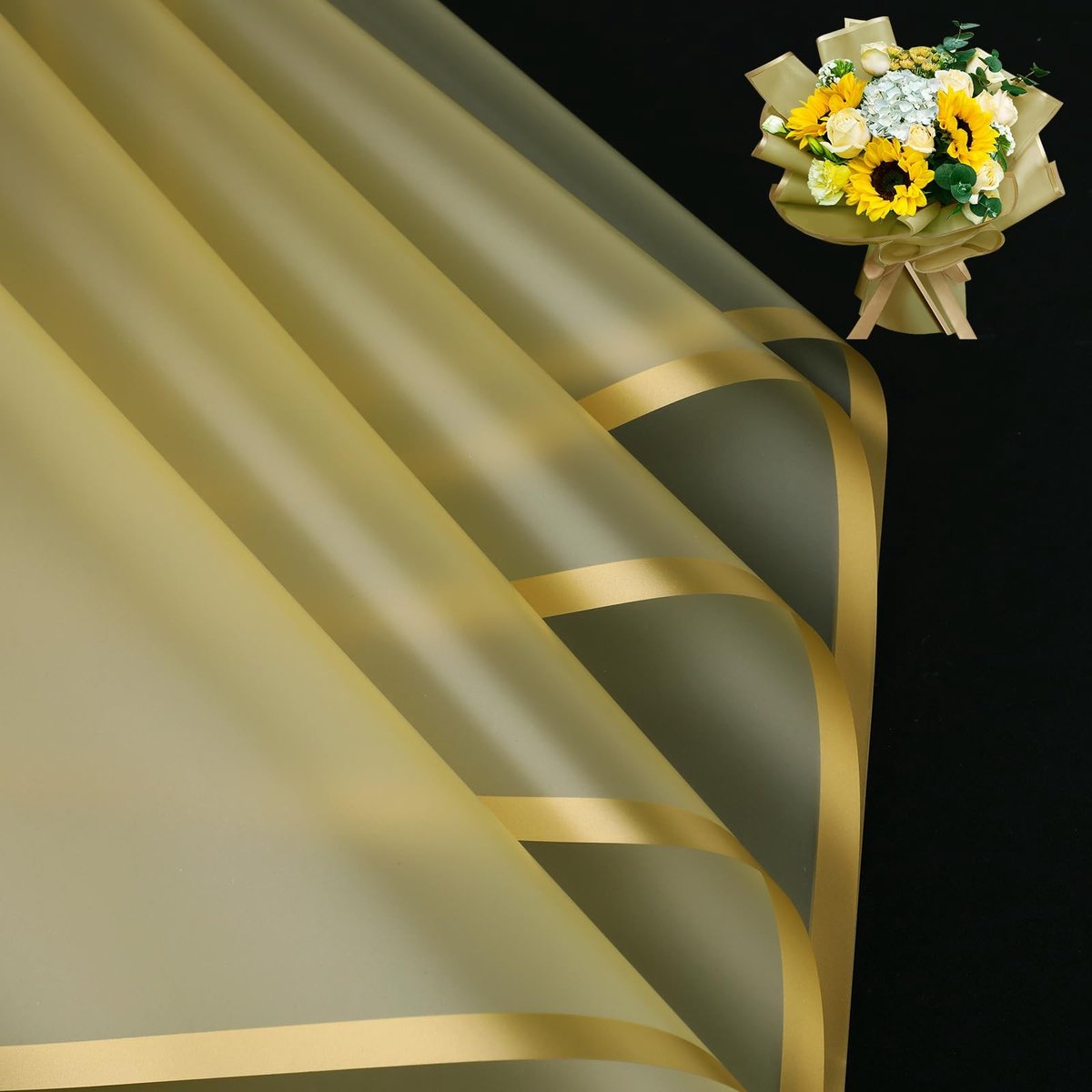 Dailygoods- Bloemenpapier Waterdicht - 20 Vellen - 56 x 56 cm - Cadeaupapier Bruiloft/Verjaardag - Duurzaam - Elegant Design