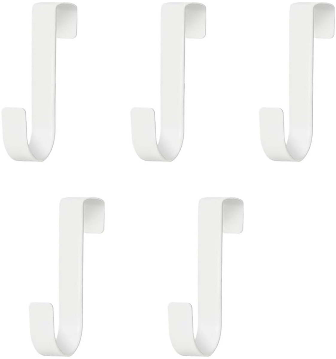 Dailygoods- Deurhaken Set van 5 - Roestvrij Staal - Robuuste Kledinghaken - Deurkapstok - Wandhaken - Universele Deurhaken