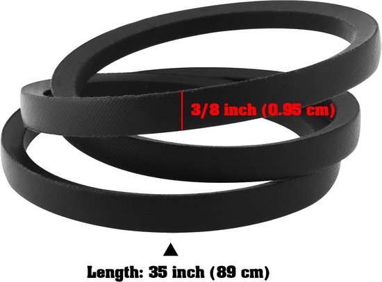 Dailygoods- Grasmaaier V-riem Vervanging 91-2258 - Compatibel met Toro - Rubber - Lengte 89 cm - Breedte 0,95 cm - Zwart — afbeelding 5