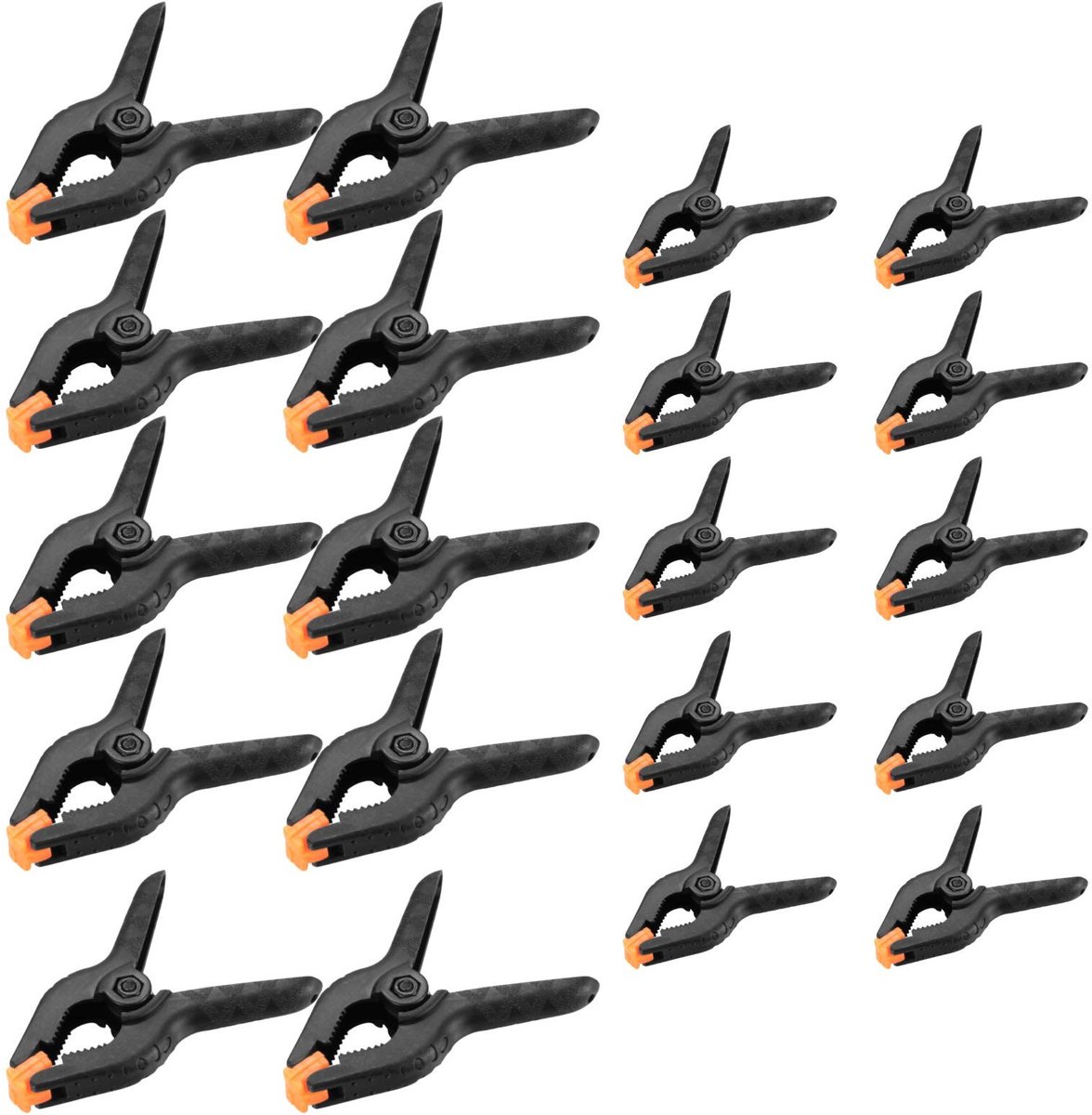 Dailygoods- Klemmen Set 20 Stuks - Veerklemmen 2 Inch/3 Inch - Schroefklemmen - Antislip Handgrepen - Hoogwaardig Nylon Materiaal - Flexibele Grip - Klem
