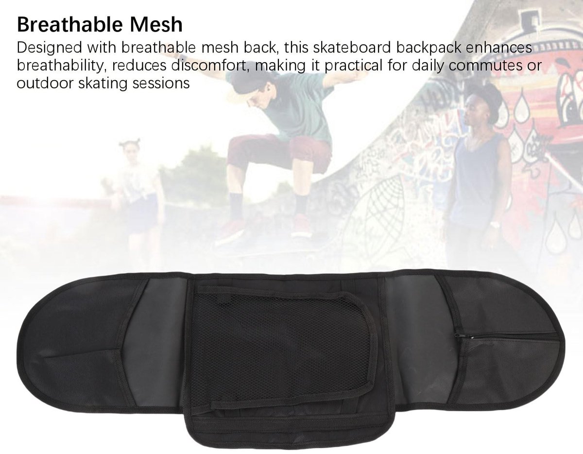 Dailygoods- Skateboard Rugzak - Polyester - 80x20 cm - Ademend - Schoudertas - Professionele Opslag - Meerdere Draagmodi