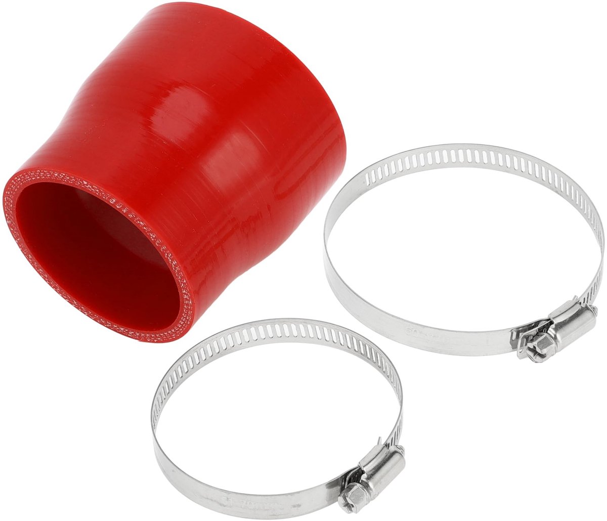 Dailygoods- Silicone Slang 4-Laags - Rechte Koppeling - Binnendiameter 60mm/70mm - Lengte 76mm - Dikte 5mm - Rood - Koelslang