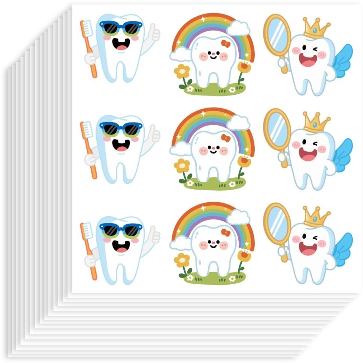 Dailygoods- Tandenfeeënstickers 180 Stuks - Beloningssysteem - Beloningsstickers voor Kinderen - Waterdichte Vinylstickers - Schattige Tandheelkundige Stickers - Uniek Ontwerp