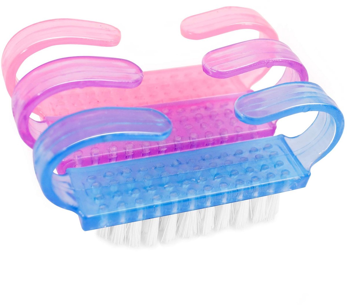 Dailygoods- Nagelborstel set van 3 - Reisaccessoires - Nylon borstelharen - Handgrepen met kristaleffect - Geschikt voor vingernagels/teennagels - Hygiënische nagels - Nagelborstels