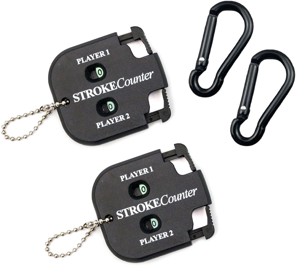 Dailygoods- Slagteller 2 Stuks - Golf Score-teller - Puntenteller - Golfresultaatindicator - Kunststof - Zwart - 5,5 x 5 cm - Scoreteller