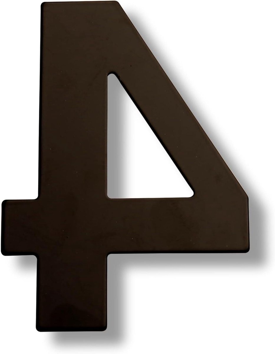 Huisnummer Plaat - Adresbord Deur - Huis Nummer Zichtbaar - Roestvrij Staal 304 - 30 cm - Zwart