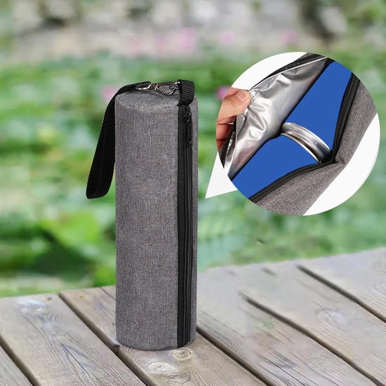 Koeler Mouw - Bierhuls Isolatie - Drankjes Koel Houden - Draagbaar Sling Ontwerp - Voor Twee Drankjes - Grijs — afbeelding 2