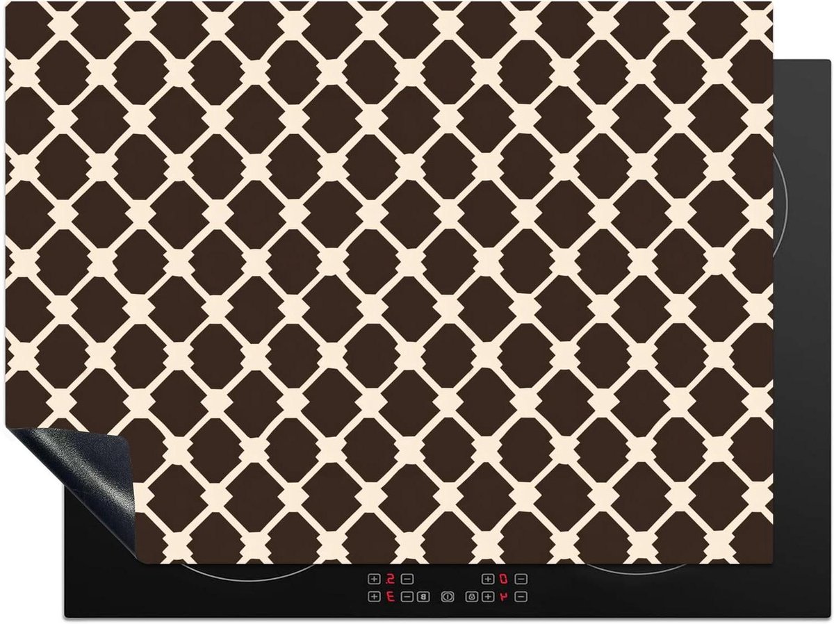 Inductie Beschermer - Kookplaat Decoratie - Extra Werkruimte - Anti Slip Mat - 71x52 cm - Bruin