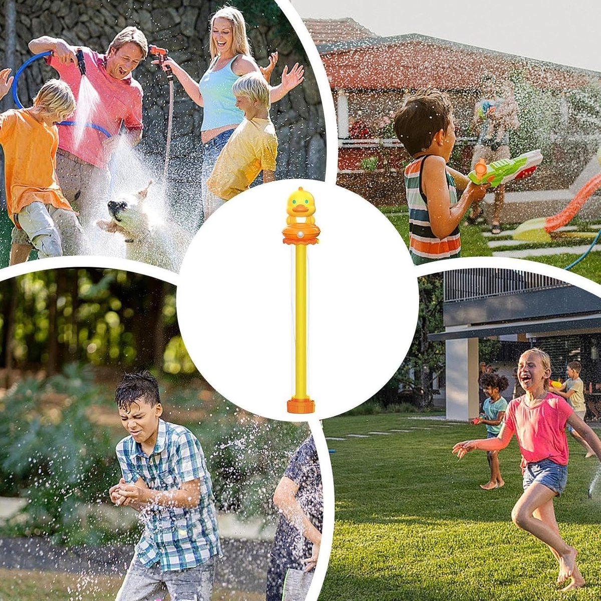 Watersproeier Kinderen - Waterkanon Speelgoed - Buiten Spelen - 4 Sproei Modi - 43 cm - Gele Eend – foto 5