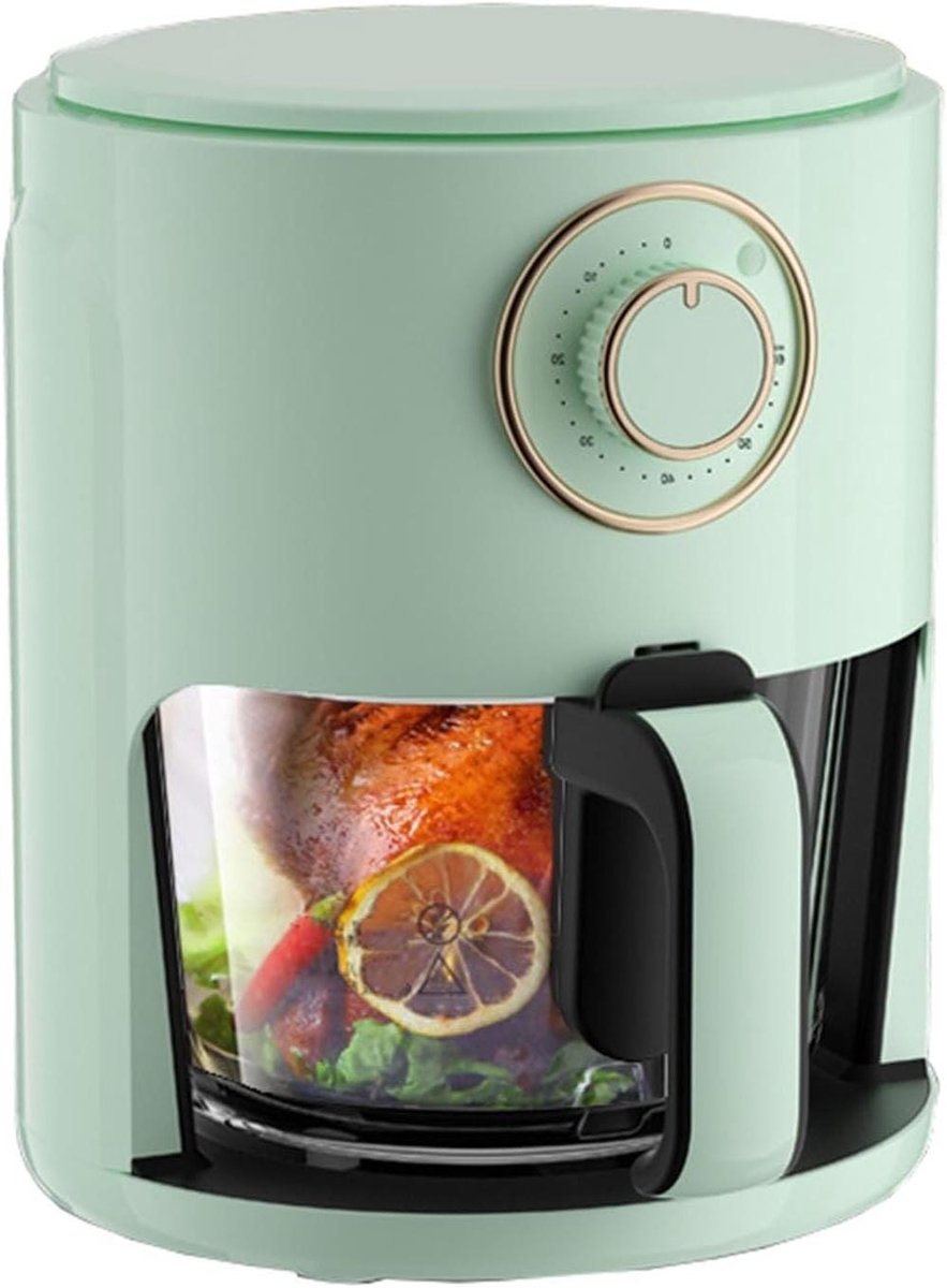 Airfryer met Glas - Friteuse Oven - Gezond Bakken - Transparante Kuip - 5L - Zwart