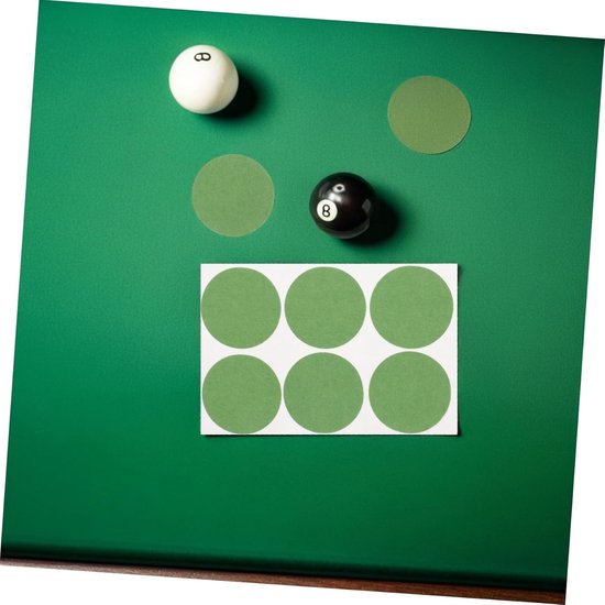 Pooltafel Reparatie Stickers - Biljart Tafel Vilt Patches - Tafelkleed Herstellen - Zelfklevend en Glad - 5.50X5.50CM - Groen — afbeelding 3