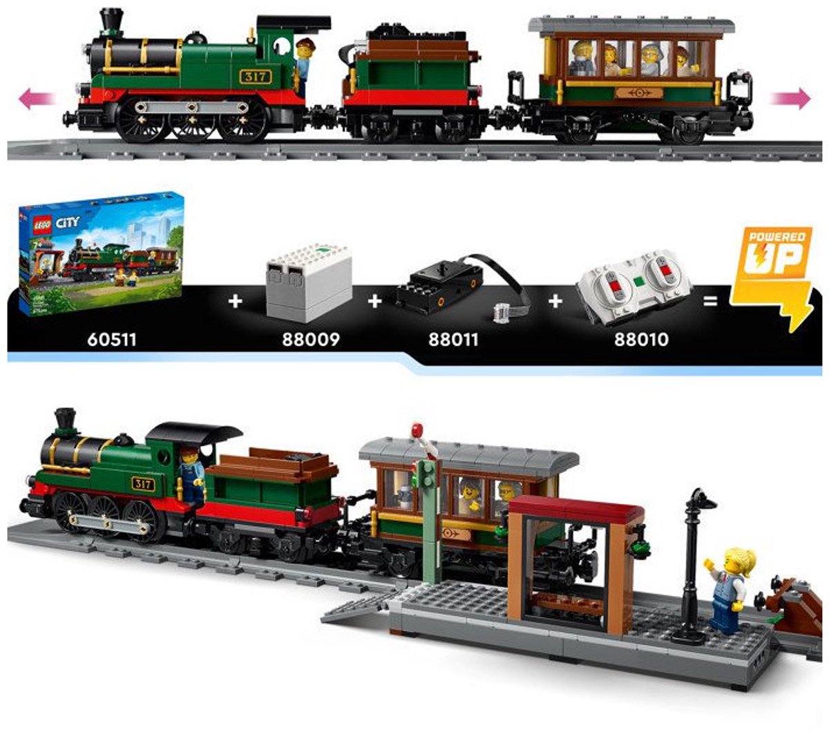 LEGO City Vintage Stoomtrein Trein Speelgoed voor Kinderen van 7 Jaar en Ouder - 60511 — afbeelding 9
