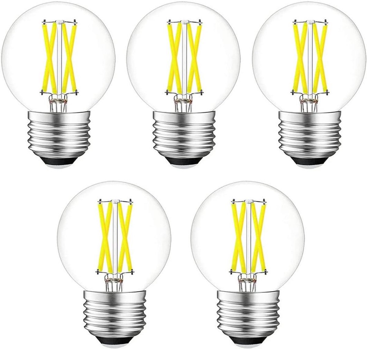 LED Mini Bal Lamp - Edison Lamp - Sfeerverlichting Creëren - Naadloos Dimbare - 5 Stuks - Daglicht Wit