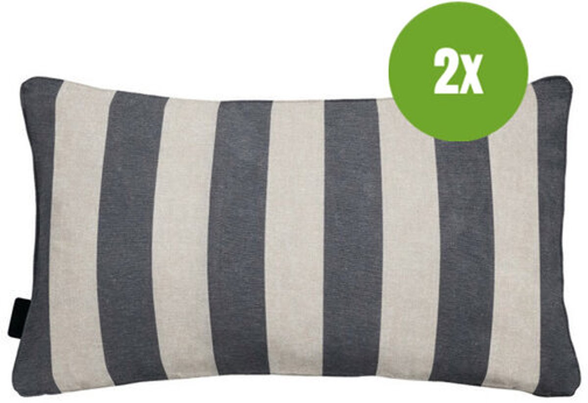 Sierkussen paspel ca.30x50cm Amora grey 2 stuks