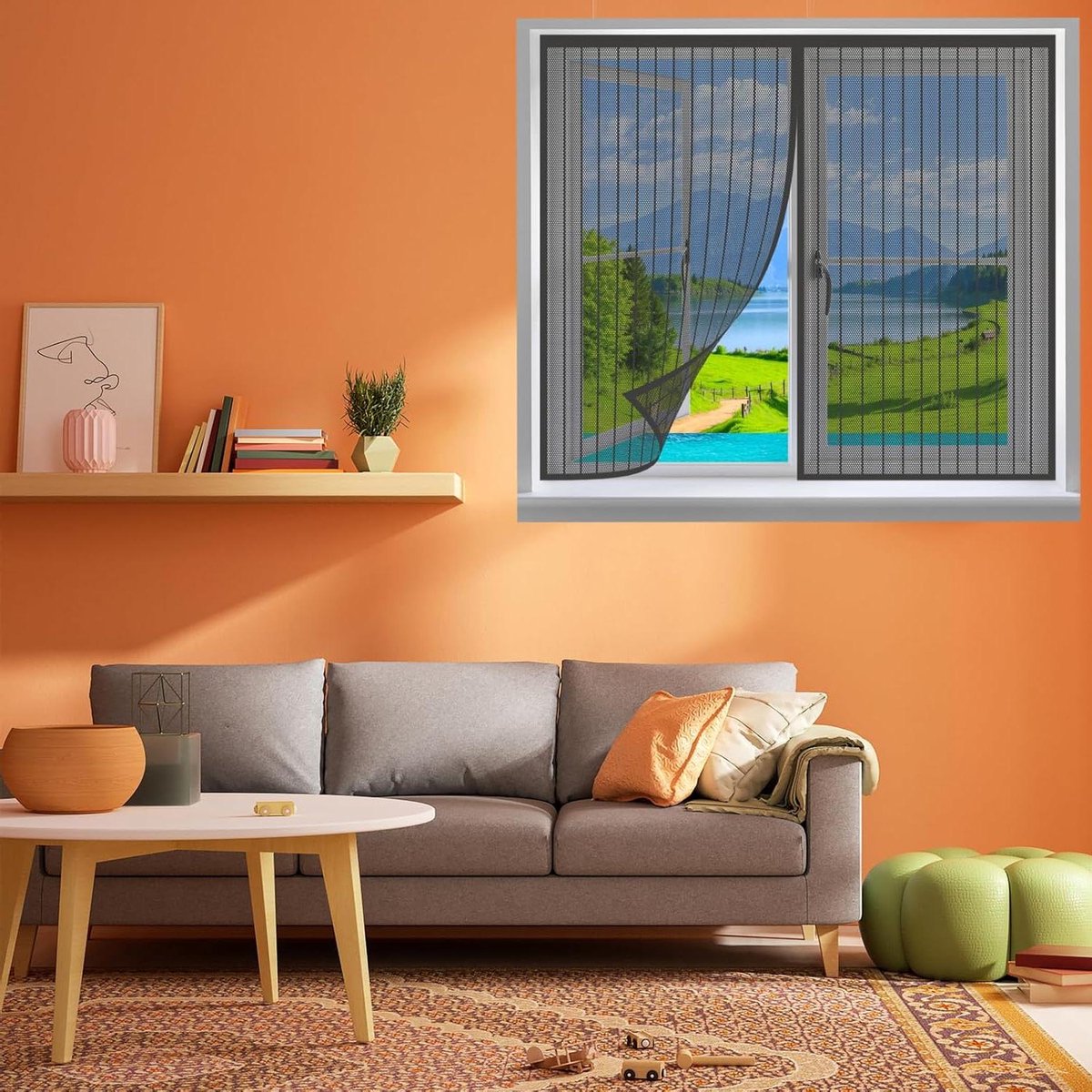 Insectenhor, Raamhor 65 x 115 cm Keep Bugs Out&Lets Fresh Air in Insectengaas Horren Voor 