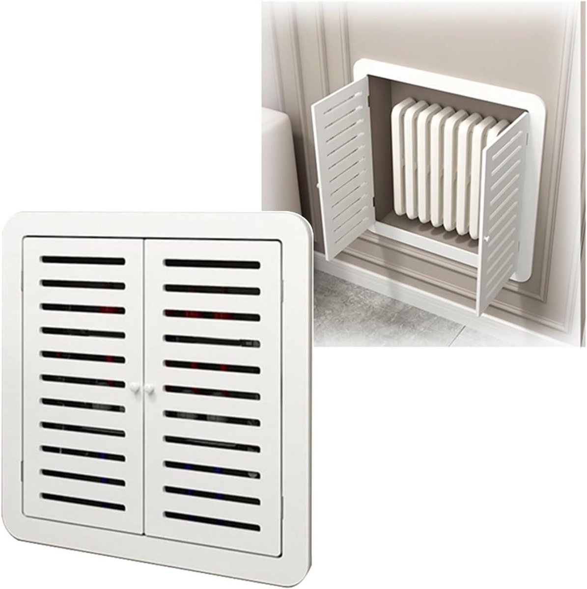 Heavy Duty Radiatorafdekking, stoomverwarmer behuizing met toegangspaneel, sanitair inspectiedeur voor badkamer en woonkamer (80 x 70 cm)