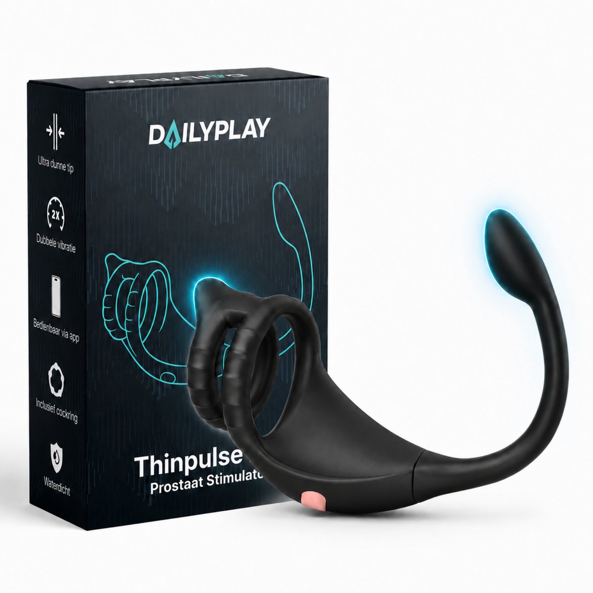 Dailyplay Prostaat Vibrator met Cockring – Extra Dunne Anaal Stimulator met Afstandsbediening – Buttplug Dildo Vibrator – Sex Toys voor Mannen & Koppels – Anale Seks Speeltjes