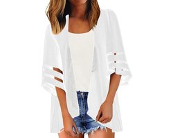 Women's Beach Towel Sarong Pareo Beach Dress Beach Poncho Plus Size Beach Dress Summer Cardigan Short Sleeve Kimono Boho Lightweight Bikini Cover Airy Top Beach Kaftan Chiffon