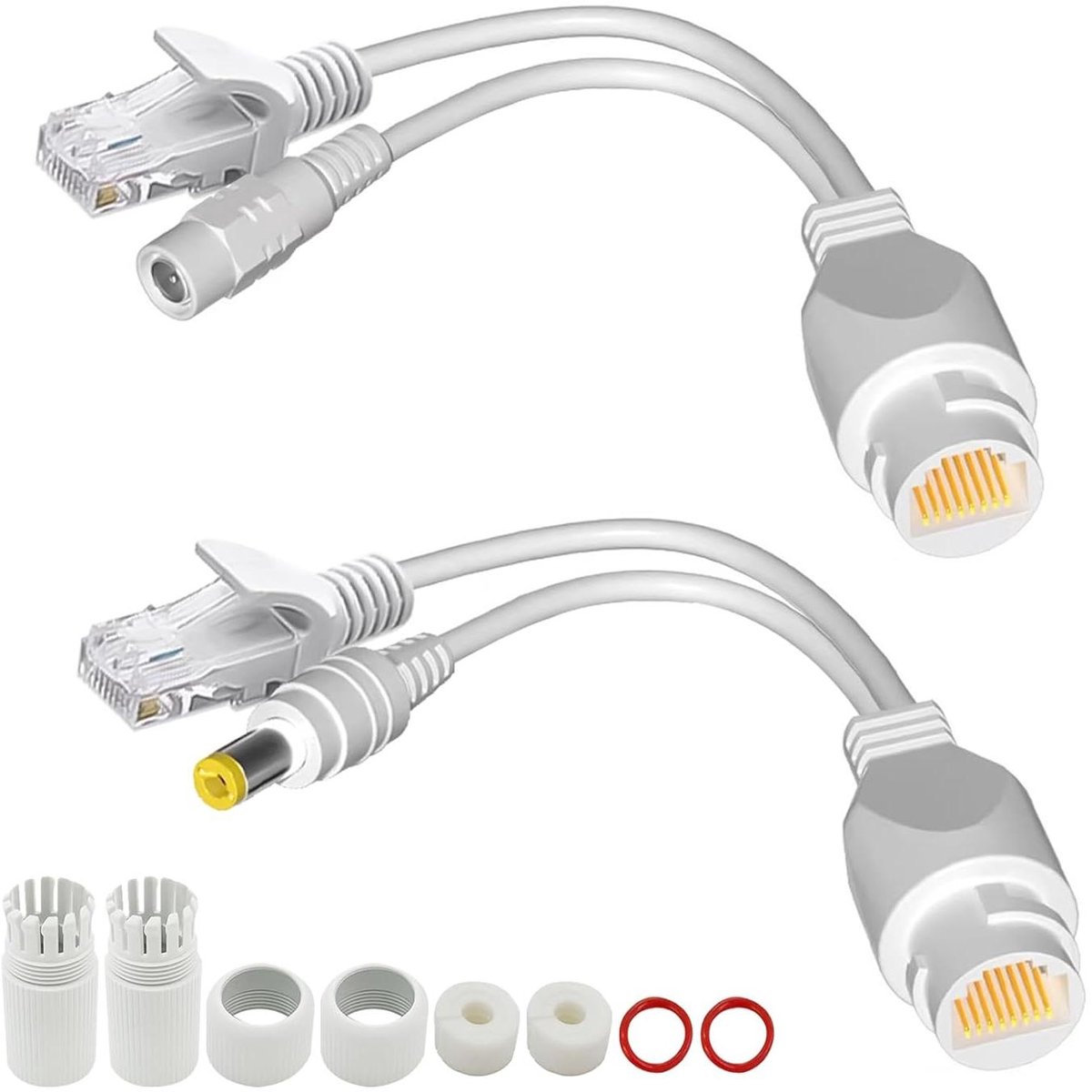 PoE Injector Kit - Ethernet Connector - Netwerk Installatie - Waterdichte Verbinding - 30 Meter - Zwart