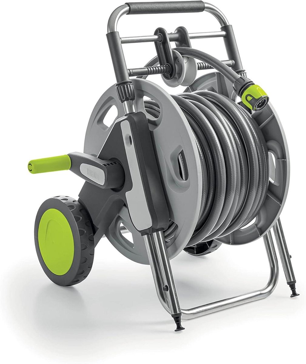 Slangenwagen Tuin - Slanghaspel - Water Geven - Automatisch oprollen - 30 Meter - Grijs Groen
