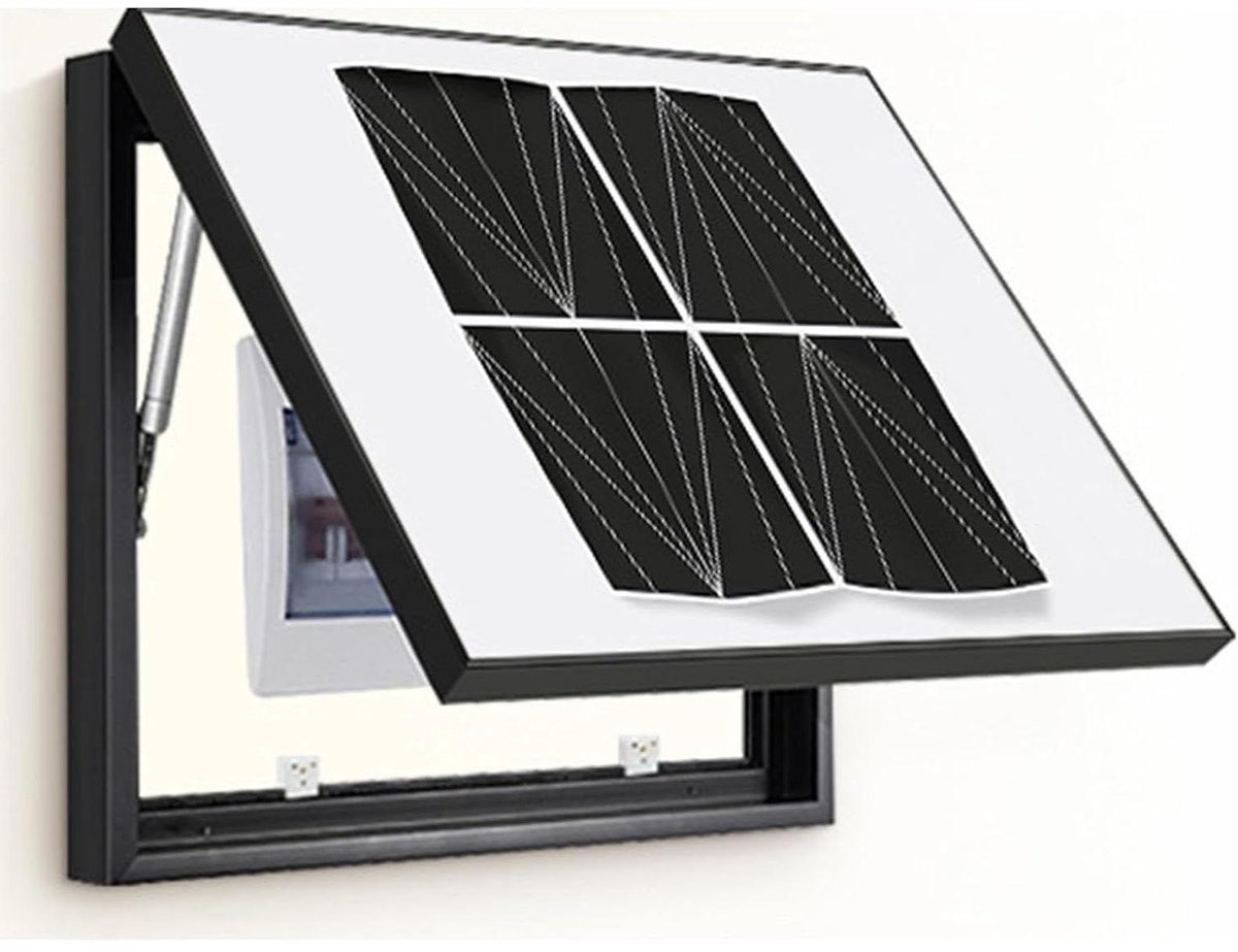 Meterkast Deksel - Zekeringkast Paneel - Muur Decoratie - Aluminium Frame - 45x35cm - Zwart