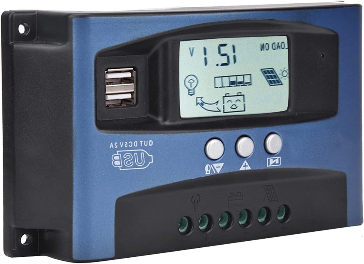 Zonnepaneel Regelaar - Laadcontroller MPPT - Energie Beheer - Automatische Tracking - 30-100A - Zwart