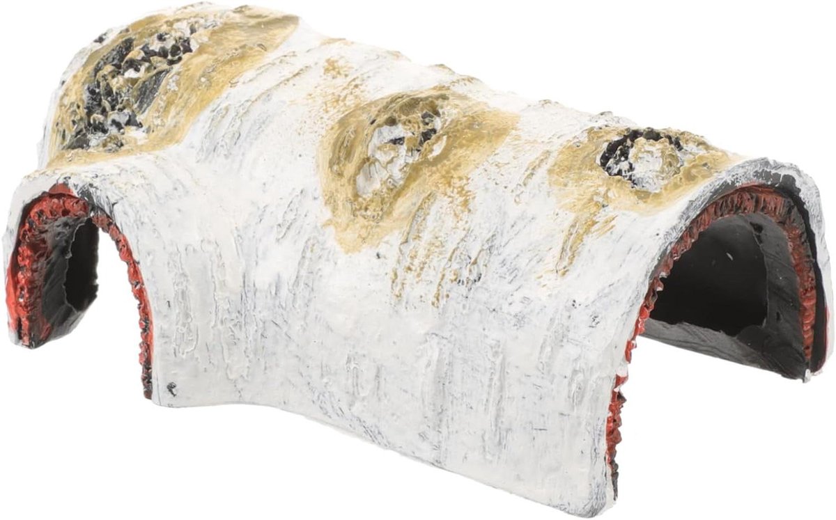 Aquarium Boomstam Decoratie - Vis Schuilplaats - Landschap Inrichting - Realistisch Kunsthars - 13.5cm Breed - Multicolor