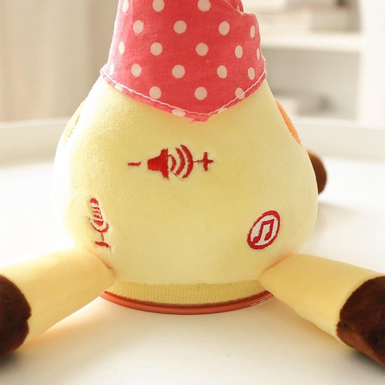 Sprekende Giraffe Knuffel - Interactieve Dier - Leren en Spelen - Herhaalt Geluiden - 32 cm Hoog - Bruin — afbeelding 3