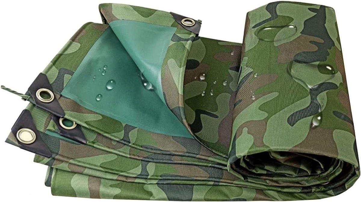 Camouflage zeil - Waterdicht doek - Tuinmeubelen beschermen - Versterkte randen - 1 x 2 meter - Groen