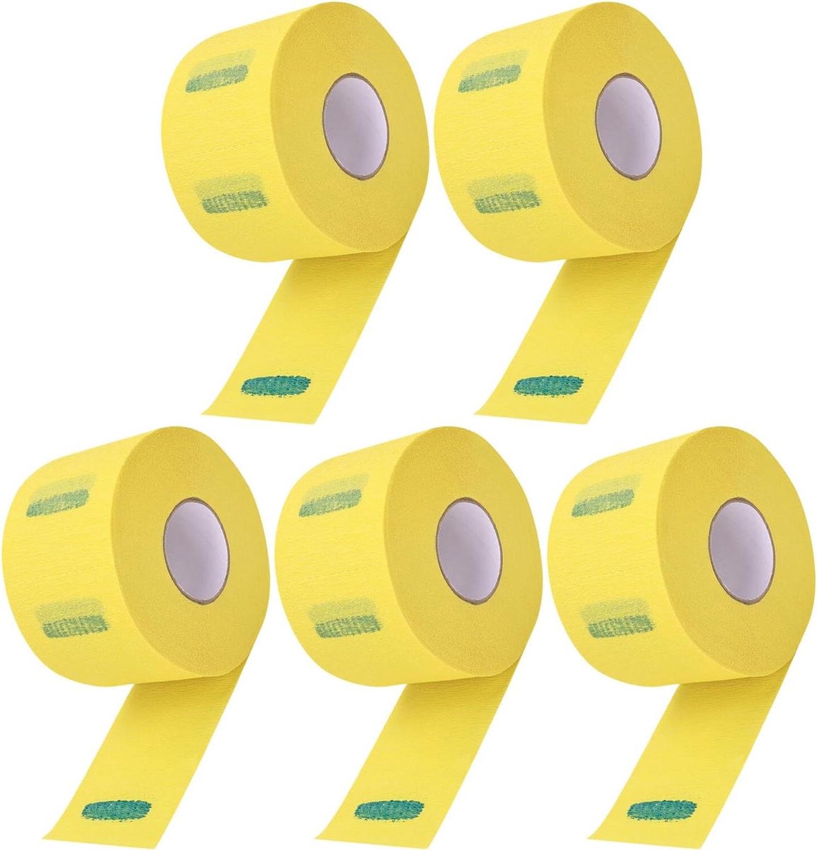 Wegwerp Nekpapier - Kappersnekband - Bescherming Kapsel - Rekbaar Crêpepapier - 5 Rollen - Wit