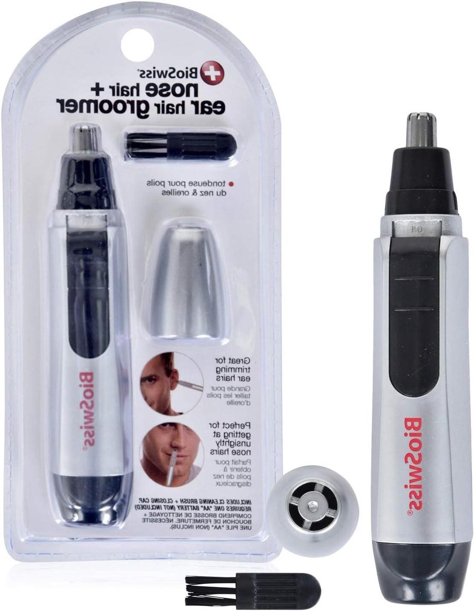 Neus en Oor Trimmer - Gezichts Haarverwijderaar - Persoonlijke Verzorging - Dubbele Draaiende Bladen - 17.5 cm - Zilver
